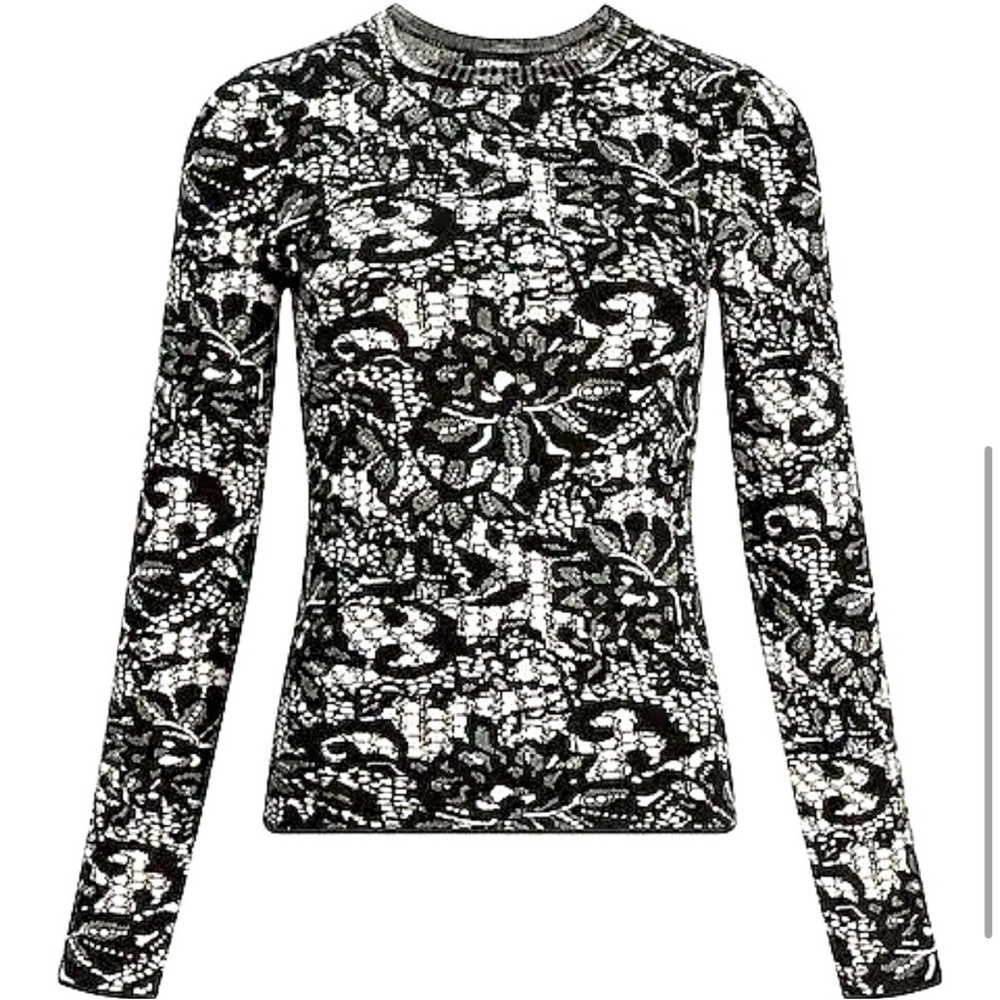 Express Lace Fitted Neck Sweater.